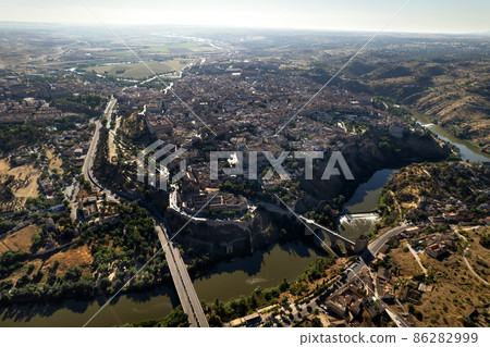 Aerial view historical city of Toledo. Spain Aerial view historical city of Toledo. Spain 86282999