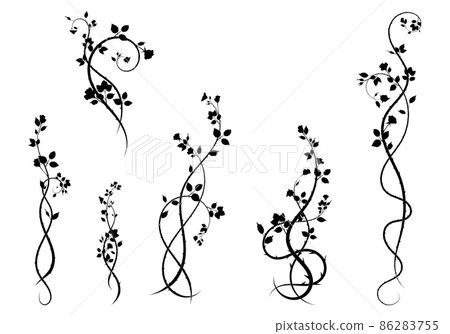 selection for frame elements rose plants. vector selection for frame elements rose plants. vector 86283755