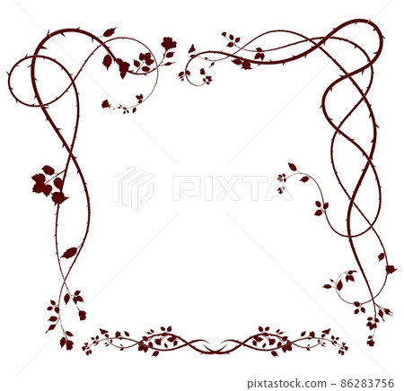 frame weaving plant flower and thorns vector stock frame weaving plant flower and thorns vector stock 86283756