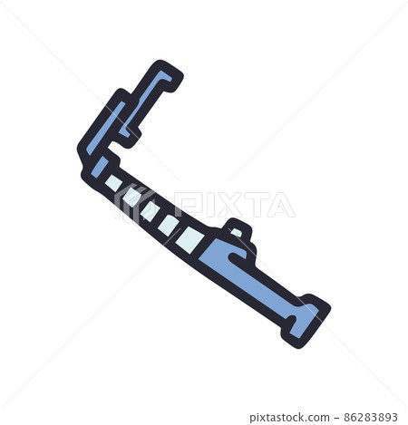 selfie stick color vector doodle simple icon 86283893