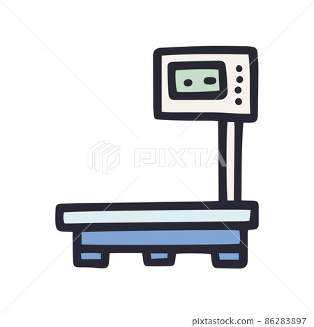 platform scale color vector doodle simple icon 86283897