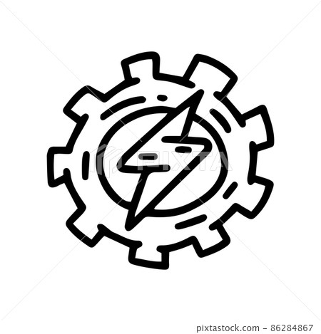 electricity production line vector doodle simple icon 86284867