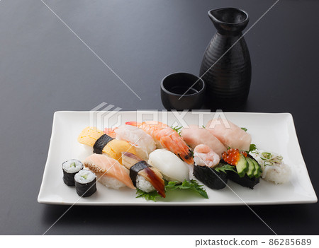 Assorted sushi studio shot Assorted sushi studio shot 86285689