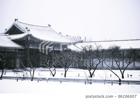 Winter scenery, palace outing, winter travel 86286807
