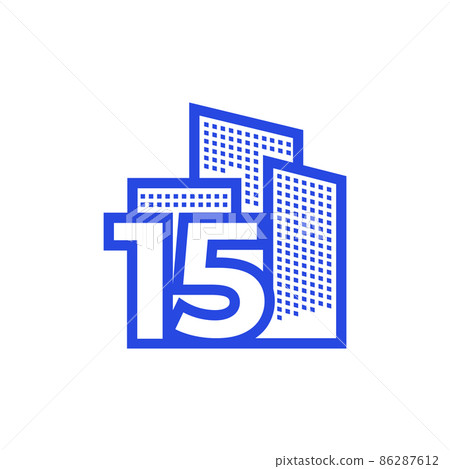 number 15 with real estate logo design vector graphic symbol icon illustration creative idea 86287612