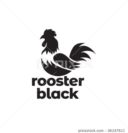 isolated black rooster logo design vector graphic symbol icon illustration creative idea 86287621