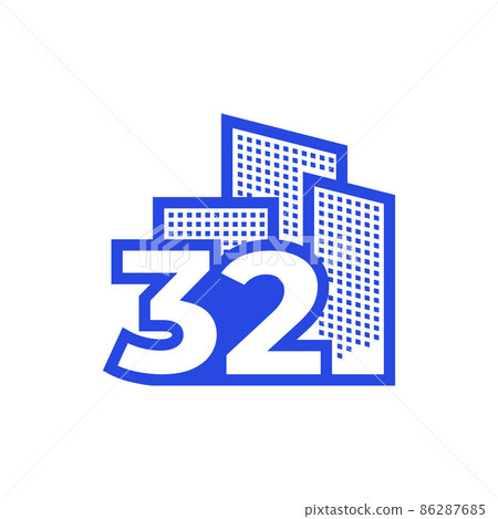 number 32 with real estate logo design vector graphic symbol icon illustration creative idea 86287685