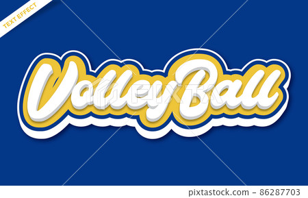 volleyball colorful yellow white blue text effect 86287703