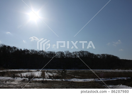 Snow scene of Rokkasho village Snow scene of Rokkasho village 86287980