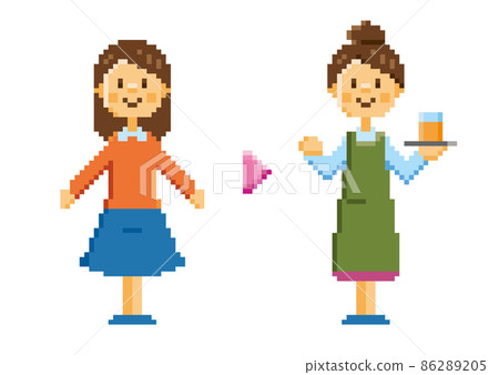 像素藝術像素素材女圍裙 86289205