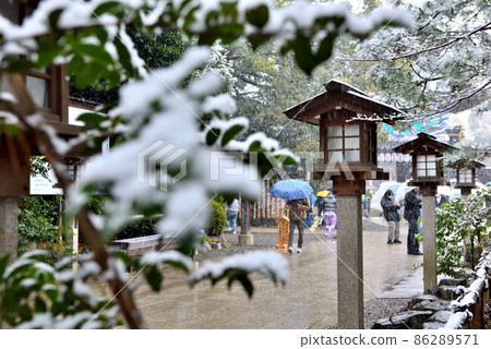 寒川神社入口處的雪景 86289571