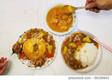 curry rice omelette rice curry rice omelette rice 86289802