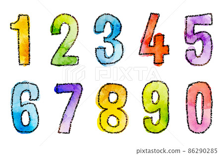 矢量水彩觸摸數字（哥特式） 86290285
