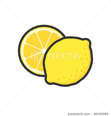 水果插圖檸檬及其橫截面 水果插圖檸檬及其橫截面 86290966