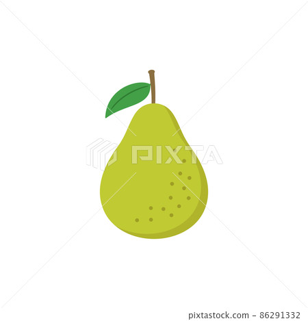 Fruit illustration pear with leaves 86291332