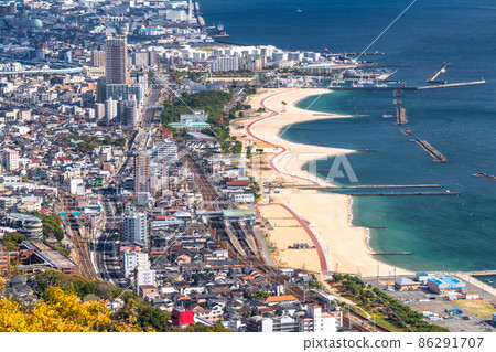 《兵庫縣》神戶市 須馬浦公園景觀，海邊的街景 86291707