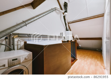 Fascinating laundry room with washing machine and stairs Fascinating laundry room with washing machine and stairs 86291955