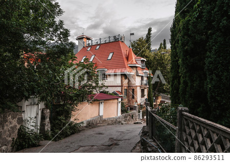 Beautiful modern house in style of medieval castle in Gurzuf in the Crimea 86293511
