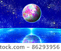 滿天星斗的天空和大海 86293956