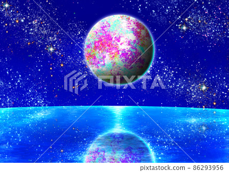滿天星斗的天空和大海 滿天星斗的天空和大海 86293956