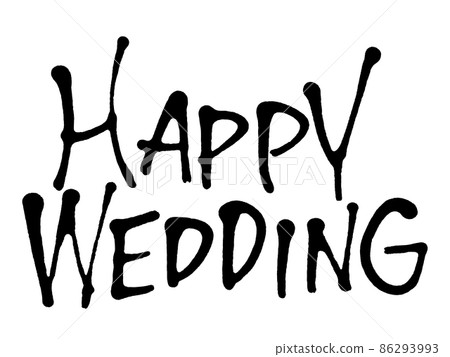 Handwritten happy wedding 86293993