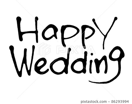 Handwritten happy wedding Handwritten happy wedding 86293994