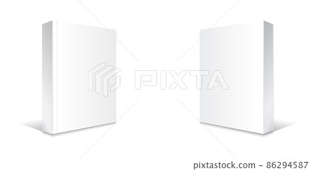 Blank white hardcover book mockup template. Isolated on white background  and gray background with shadow. Ready to use for your business. Vector  illustration. Stock Vector