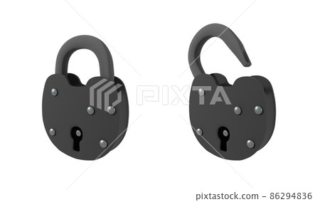 Metal Padlock with Keyhole. 3D Illustration.... - Stock Illustration ...