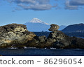 從伊豆半島拍攝地看到的富士山風景 86296054
