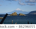 從伊豆半島拍攝地看到的富士山風景 86296055