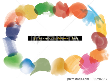 Watercolor frame of SDGs diversity image 7 86296357