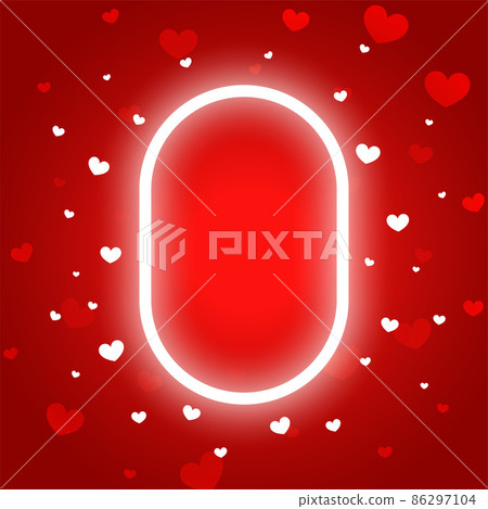 valentines day neon greeting with text space - Stock Illustration ...