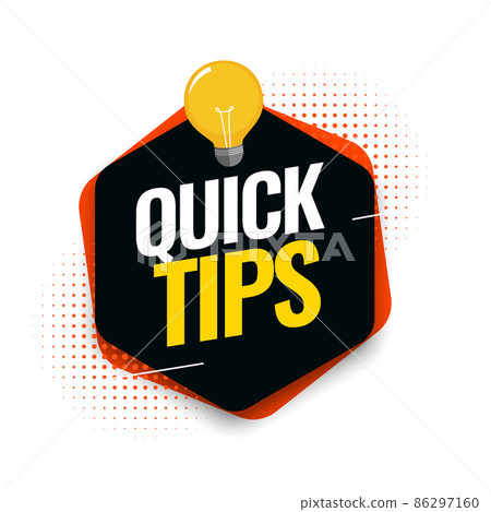 Quick tips advice with lightbulb on white background 86297160