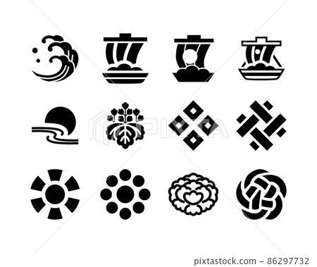 Original material of traditional Japanese family crest 86297732