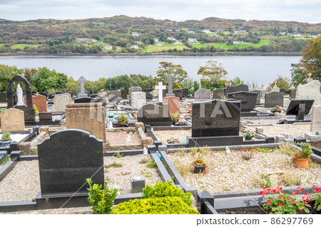 Cemetry with Atlantic view in Killybegs, County Donegal - Ireland Cemetry with Atlantic view in Killybegs, County Donegal - Ireland 86297769