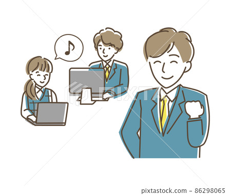 Teams that work well / office workers men / OL women / businessmen 86298065