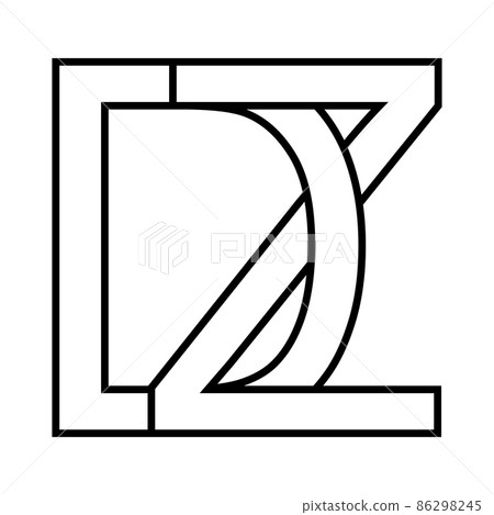 Logo sign dz, zd icon nft dz interlaced letters d z 86298245