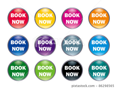 Three-dimensional and glossy BOOK NOW button Book now for websites, banners, apps White background Three-dimensional and glossy BOOK NOW button Book now for websites, banners, apps White background 86298565