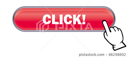 Three-dimensional, glossy hands and CLICK!... - Stock Illustration ...