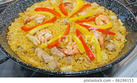 Fresh seafood paella Fresh seafood paella 86299153