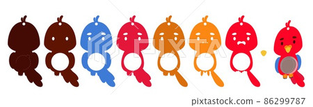 Cute parrot candy ornament. Layered paper decoration treat holder for dome. Hanger for sweets, candy for birthday, baby shower, halloween, christmas. Print, cut out, glue. Vector stock illustration 86299787