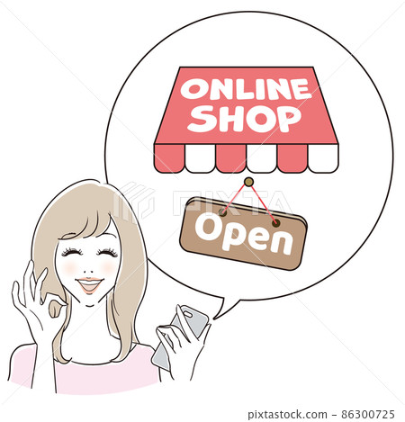 Young woman using an online shop 86300725