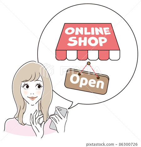Young woman using an online shop Young woman using an online shop 86300726