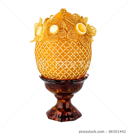 Honey Amber Easter Egg on a stand 86301442