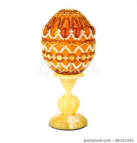 Honey Amber Easter Egg on a stand 86301443