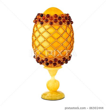 Honey Amber Easter Egg on a stand Honey Amber Easter Egg on a stand 86301444