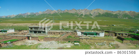 Tibet blue cabinet railroad car window scenery 86301508