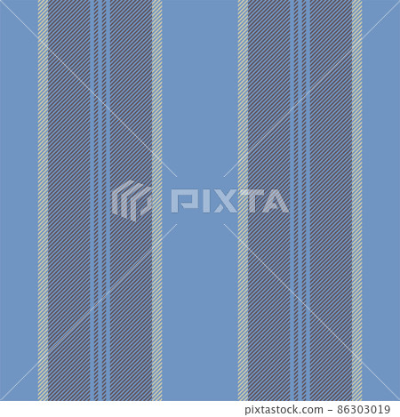 Vertical lines stripe pattern in blue. Vector stripes background fabric texture. Geometric striped line seamless abstract design. 86303019