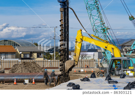 Foundation work of building construction Foundation work of building construction 86303121