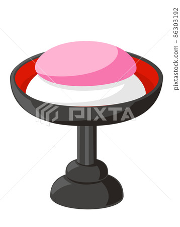 Red and white rice cake Hinamatsuri icon / Hinamatsuri material / Vector image 86303192